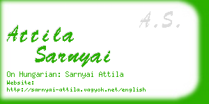 attila sarnyai business card